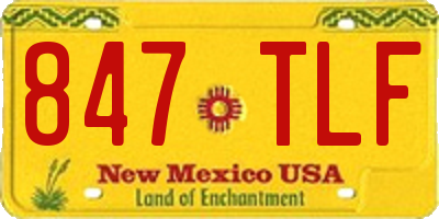 NM license plate 847TLF