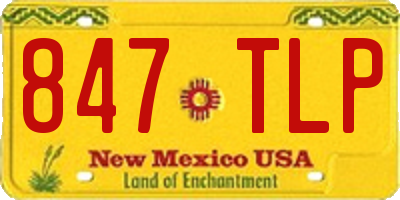 NM license plate 847TLP