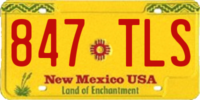 NM license plate 847TLS