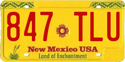 NM license plate 847TLU