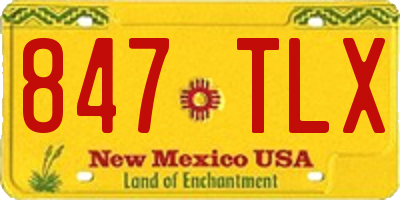 NM license plate 847TLX