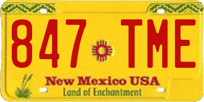 NM license plate 847TME