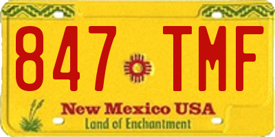 NM license plate 847TMF