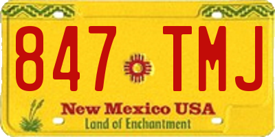 NM license plate 847TMJ