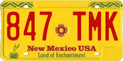 NM license plate 847TMK