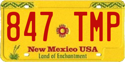 NM license plate 847TMP