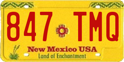 NM license plate 847TMQ