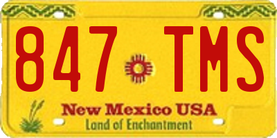 NM license plate 847TMS