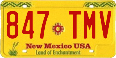 NM license plate 847TMV