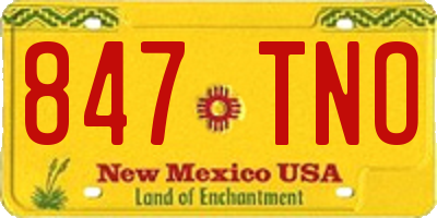 NM license plate 847TNO