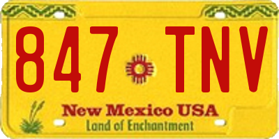 NM license plate 847TNV