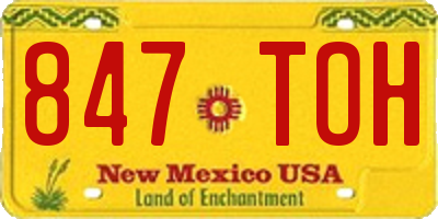 NM license plate 847TOH