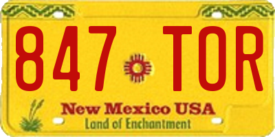 NM license plate 847TOR