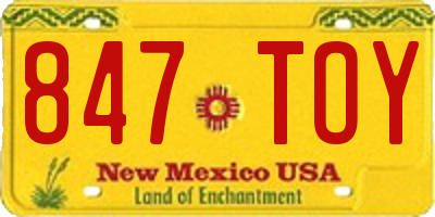 NM license plate 847TOY