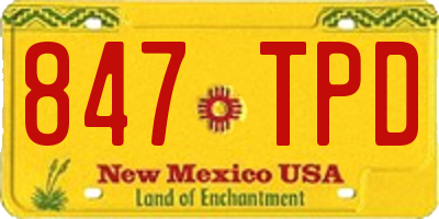 NM license plate 847TPD