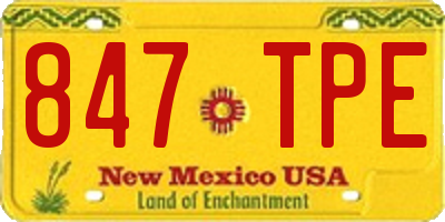 NM license plate 847TPE