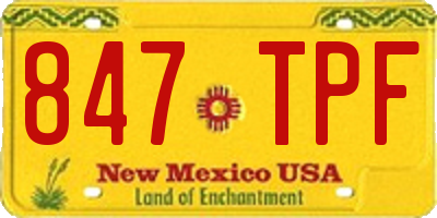 NM license plate 847TPF