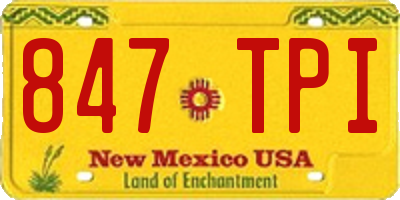 NM license plate 847TPI