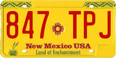 NM license plate 847TPJ