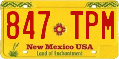 NM license plate 847TPM