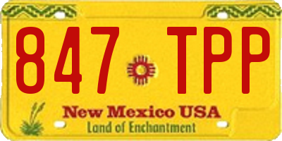 NM license plate 847TPP