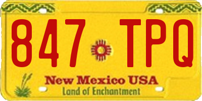 NM license plate 847TPQ