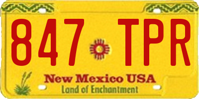 NM license plate 847TPR