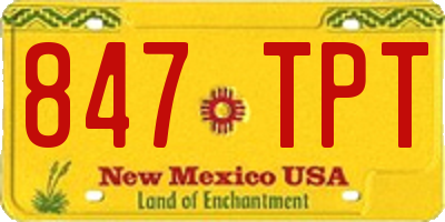 NM license plate 847TPT