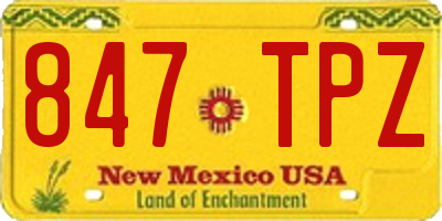 NM license plate 847TPZ