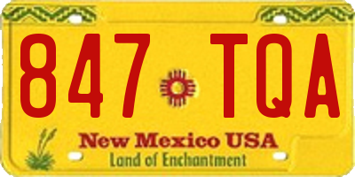 NM license plate 847TQA