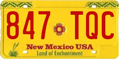 NM license plate 847TQC