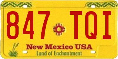 NM license plate 847TQI