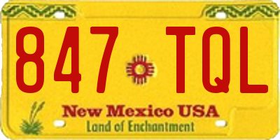 NM license plate 847TQL