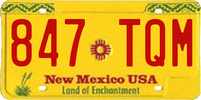 NM license plate 847TQM