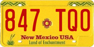 NM license plate 847TQO