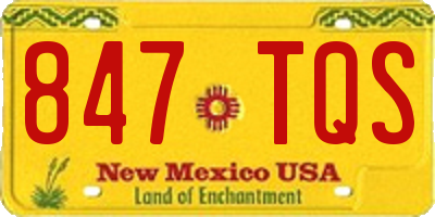 NM license plate 847TQS