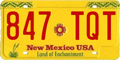 NM license plate 847TQT