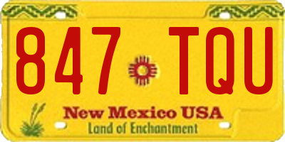 NM license plate 847TQU
