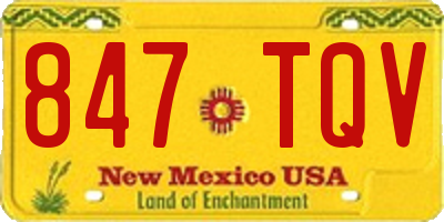 NM license plate 847TQV