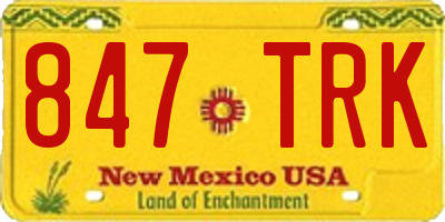 NM license plate 847TRK