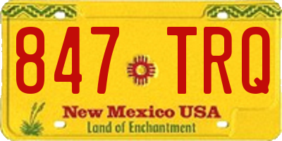 NM license plate 847TRQ