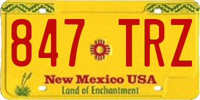 NM license plate 847TRZ