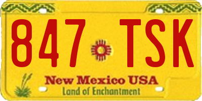 NM license plate 847TSK
