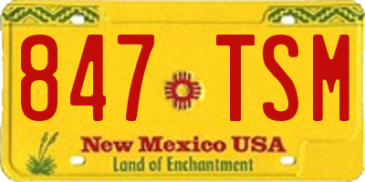 NM license plate 847TSM