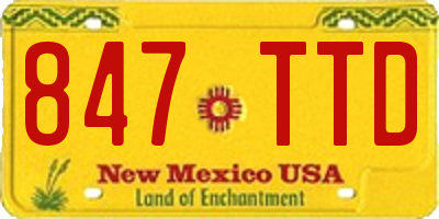 NM license plate 847TTD