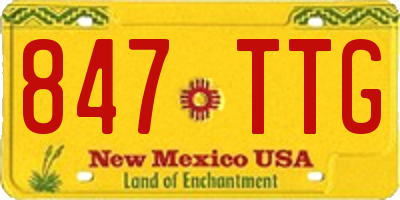NM license plate 847TTG