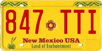 NM license plate 847TTI
