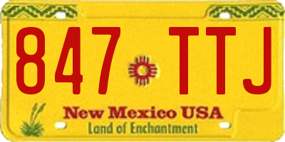 NM license plate 847TTJ