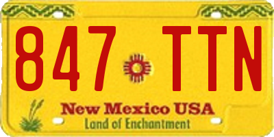 NM license plate 847TTN