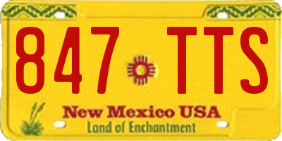 NM license plate 847TTS